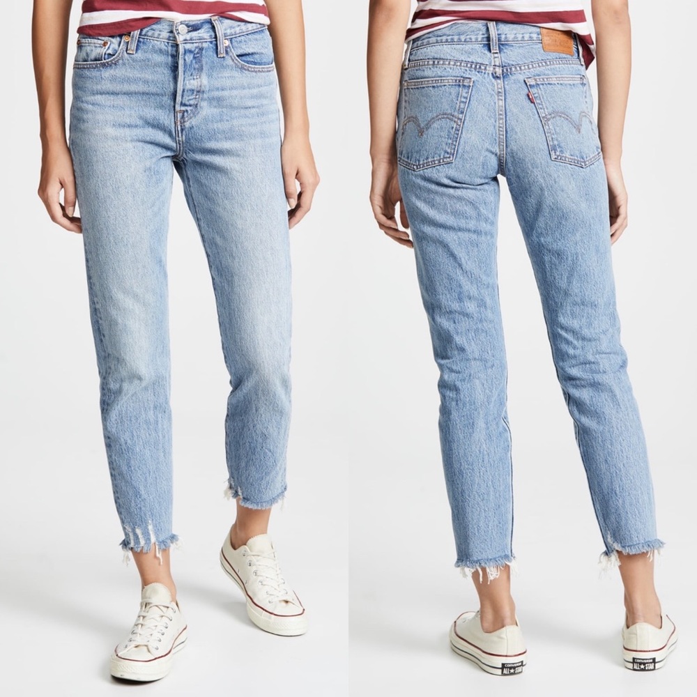 Levi’s Wedgie Icon Fit Frayed Jeans Shut Up Wash - Picture 8 of 8